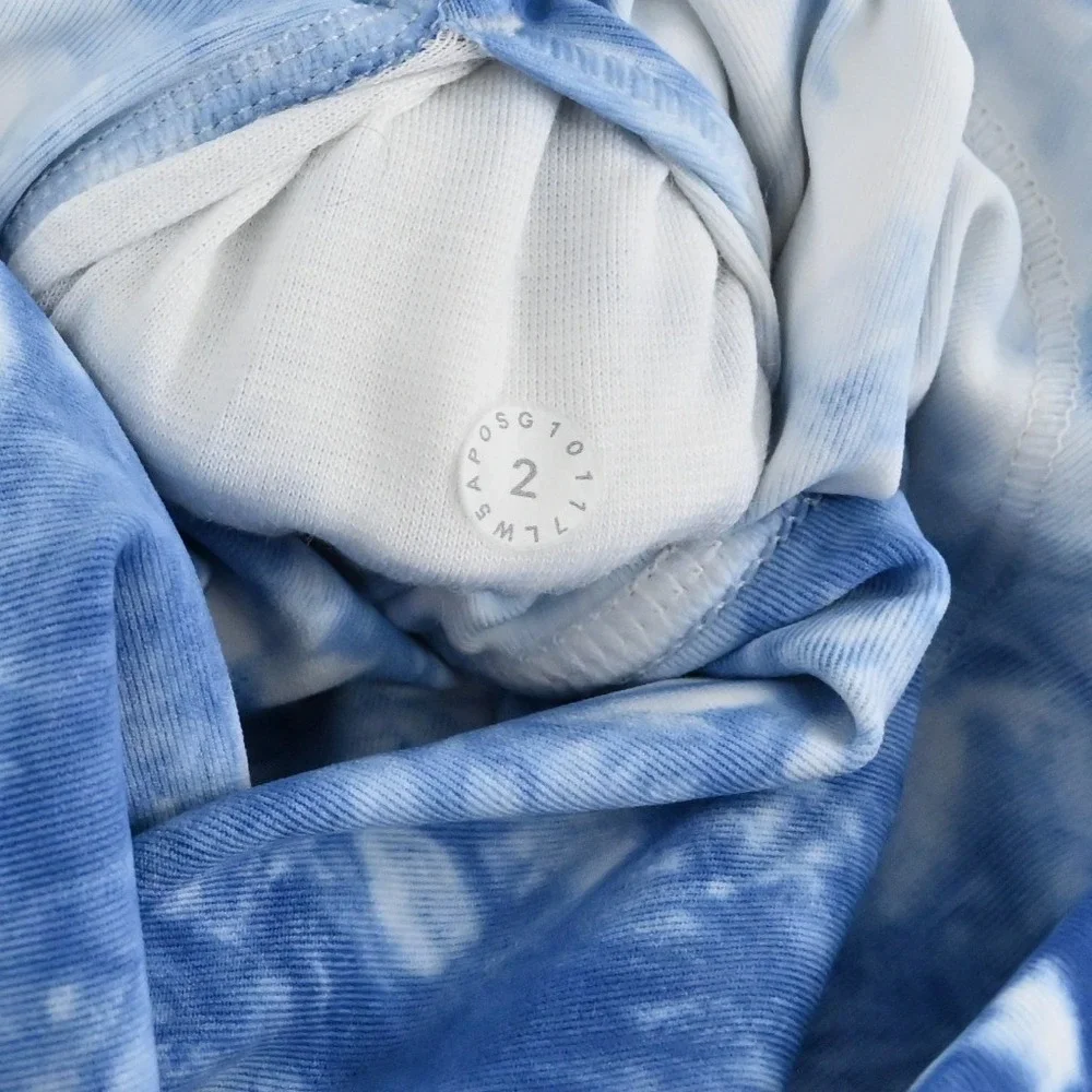 Lululemon Wunder Under High Rise Leggings Womens‎ Size 2 Blue Shibori Tie Dye